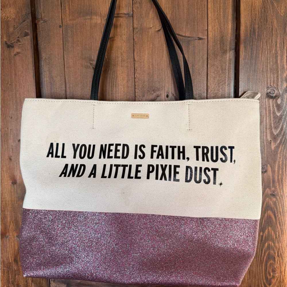 🎁Kate Spade Disney Canvas And Glitter Tote Bag